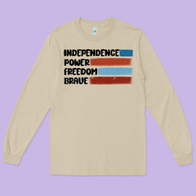Indepence Power Freedom Brave Long Sleeve Tee Designed By Maliassmallbusiness