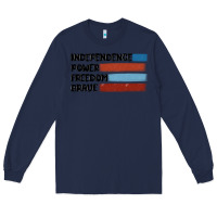 Navy indepence power freedom brave Long Sleeve Tee - MaliasSmallBusiness