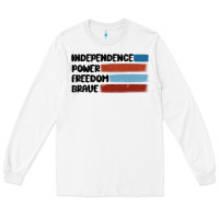 White indepence power freedom brave Long Sleeve Tee - MaliasSmallBusiness