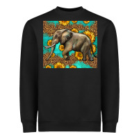 Black western sunflowers elephant Heavyweight Sweatshirt - LillyAllenDesigns