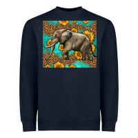 Navy western sunflowers elephant Heavyweight Sweatshirt - LillyAllenDesigns