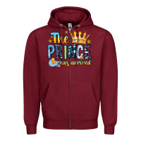 Burgundy The Prince Has Arrived Zipper Hoodie - MaliasSmallBusiness