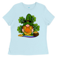 Baby Blue st patricks day gnomes shamrock gold horseshoes rainbow Ladies Tee - RanaPortraitStore