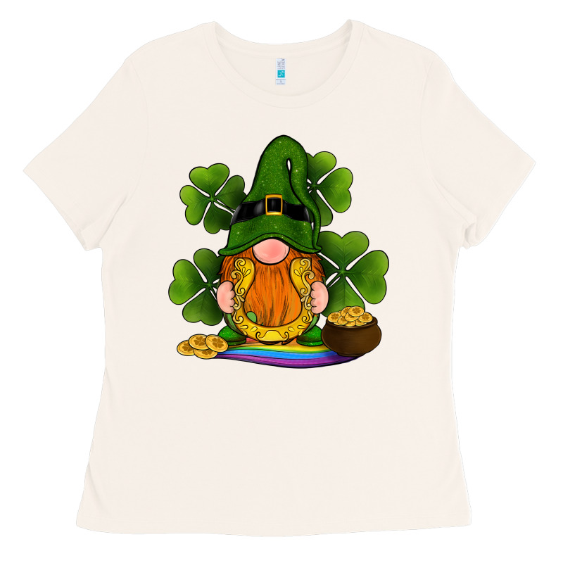 St Patricks Day Gnomes Shamrock Gold Horseshoes Rainbow Ladies Tee by RanaPortraitStore | Teevron