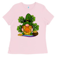Bubblegum Pink st patricks day gnomes shamrock gold horseshoes rainbow Ladies Tee - RanaPortraitStore