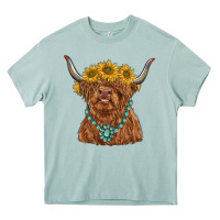 Arona highland cow with sunflower and gemstone Heavy Core Tee - RanaPortraitStore