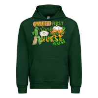 Forest Green Safety first drink with a Nurse St. Patrick's Day Urban Hoodie - CowGirlArtShop