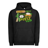 Pigment Black Safety first drink with a Nurse St. Patrick's Day Urban Hoodie - CowGirlArtShop