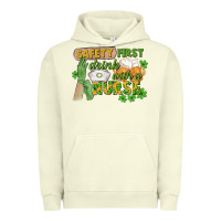 Pigment Pistachio Safety first drink with a Nurse St. Patrick's Day Urban Hoodie - CowGirlArtShop