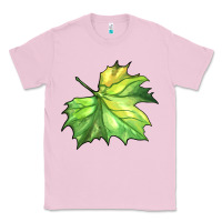 Bubblegum Pink green leaf Classic Tee - BarkalooDesign