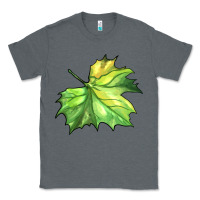 Charcoal Heather green leaf Classic Tee - BarkalooDesign