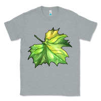 Heather Grey green leaf Classic Tee - BarkalooDesign