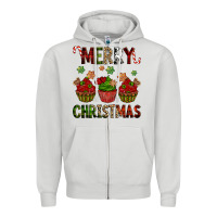 Dove Grey Merry Christmas cupcakes Zipper Hoodie - NancyCooperArtShop