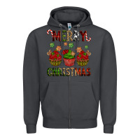 Smoke Merry Christmas cupcakes Zipper Hoodie - NancyCooperArtShop