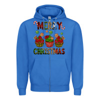True Royal Merry Christmas cupcakes Zipper Hoodie - NancyCooperArtShop
