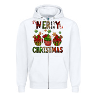 White Merry Christmas cupcakes Zipper Hoodie - NancyCooperArtShop
