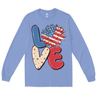 Colony Blue love 4th of july Long Sleeve Tee - MaliasSmallBusiness