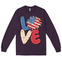 Plum love 4th of july Long Sleeve Tee - MaliasSmallBusiness