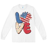 White love 4th of july Long Sleeve Tee - MaliasSmallBusiness