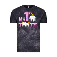 Cloud Black my first tooth with teeth for girls Vintage Tee - AdoDesignShop