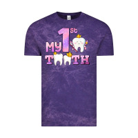 Cloud Purple my first tooth with teeth for girls Vintage Tee - AdoDesignShop