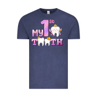 Vintage Denim my first tooth with teeth for girls Vintage Tee - AdoDesignShop