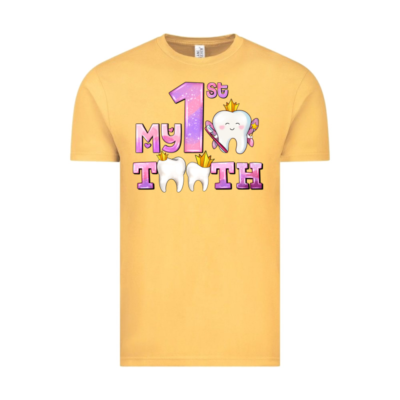 My First Tooth With Teeth For Girls Vintage Tee by AdoDesignShop | Teevron
