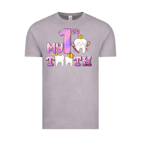 Vintage Zinc my first tooth with teeth for girls Vintage Tee - AdoDesignShop