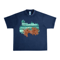 Navy wood leather patch Urban Heavy Tee - AdoDesignShop