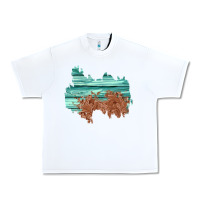 White wood leather patch Urban Heavy Tee - AdoDesignShop