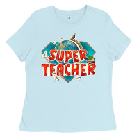 Baby Blue super teacher Ladies Tee - texasbilliewilder