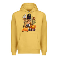 Antique Gold Boo Heifer Cow with Halloween Premium Hoodie - texasbilliewilder