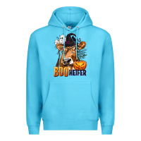 Ocean Blue Boo Heifer Cow with Halloween Premium Hoodie - texasbilliewilder