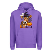 Purple Boo Heifer Cow with Halloween Premium Hoodie - texasbilliewilder