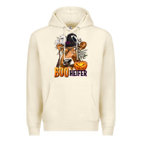 Sandshell Boo Heifer Cow with Halloween Premium Hoodie - texasbilliewilder