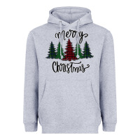 Heather Grey Merry Christmas Trees Heavyweight Hoodie - Bettercallsaul