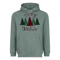 Sage Merry Christmas Trees Heavyweight Hoodie - Bettercallsaul