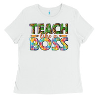 White teach like a boss Ladies Tee - texasbilliewilder