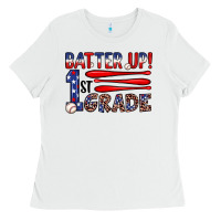 White batter up 1st grade Ladies Tee - JahusDesignShop