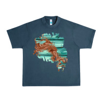 Midnight Navy wood leather patch Urban Heavy Tee - AdoDesignShop