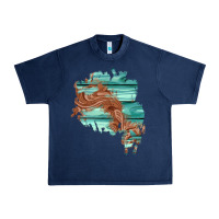 Navy wood leather patch Urban Heavy Tee - AdoDesignShop
