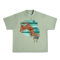 Oil Green wood leather patch Urban Heavy Tee - AdoDesignShop
