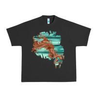 Pigment Black wood leather patch Urban Heavy Tee - AdoDesignShop