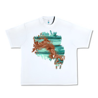 White wood leather patch Urban Heavy Tee - AdoDesignShop