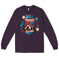 Plum American can cooler Long Sleeve Tee - MaliasSmallBusiness