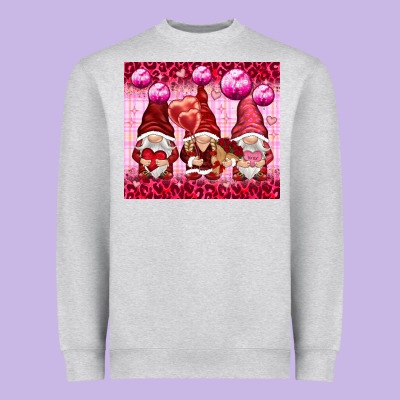 Valentines Gnomies With Leopard Heavyweight Sweatshirt Designed By Nancycooperartshop