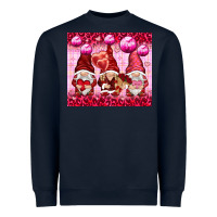 Navy valentines gnomies with leopard Heavyweight Sweatshirt - NancyCooperArtShop