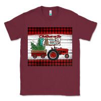 Burgundy christmas on the farm tractor Classic Tee - Jasminsmagicworld