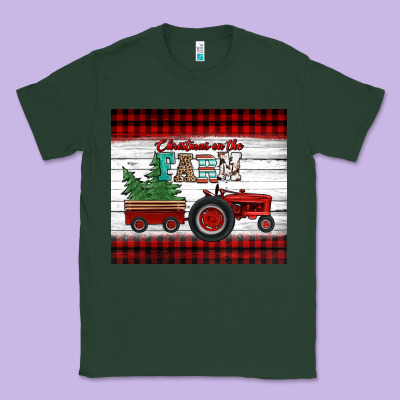 Christmas On The Farm Tractor Classic Tee Designed By Jasminsmagicworld
