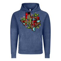 Vintage Denim cactus christmas texas map Vintage Hoodie - JahusDesignShop